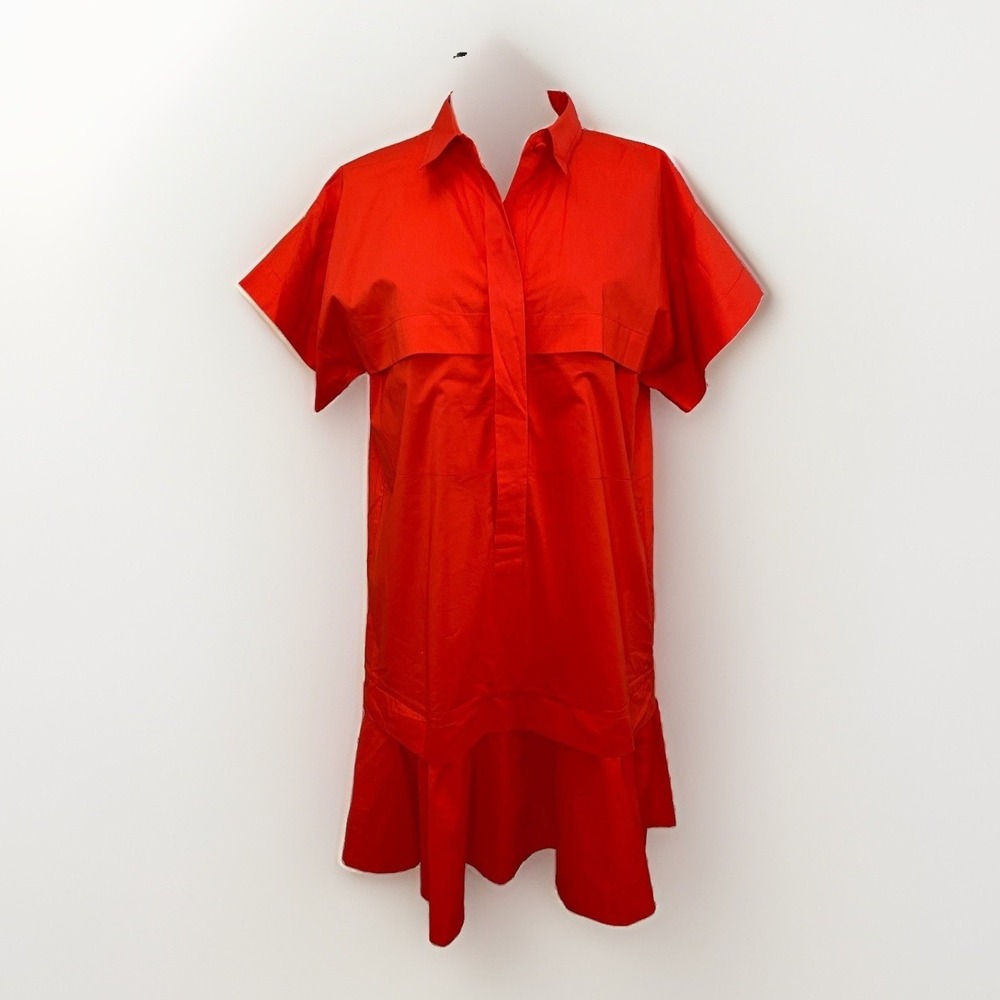 Hunter Bell Tuckernuck Addison Dress Sz M Cherry Red Orange Mini Preppy - Picture 2 of 16